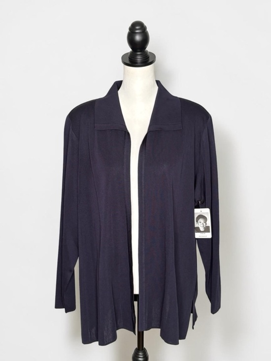 Misook Jackets & Blazers - NWT Misook Navy Knit Open Front Cardigan Jacket • Plus Size 3X • $298